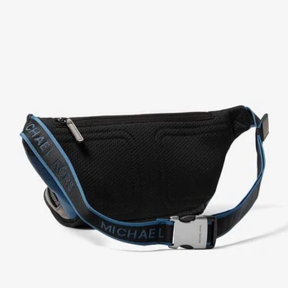 Michael Kors Men Cooper Embroidered Two-Tone Logo and Leather Crossbody Belt Bag - Picture 4 of 6